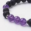 Natural Amethyst Stretch Bracelets BJEW-JB02754-04-2