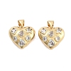 Brass Pave Clear Cubic Zirconia Pendants KK-U009-05C-G-1