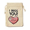 12Pcs 12 Styles Valentine's Day Printed Rectangle Burlap Cloth Packing Pouches ABAG-U006-02A-2