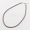 Trendy Braided Imitation Leather Necklace Making NJEW-S105-016-1