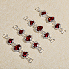 4Pcs Silver Plated Brass Rhinestone Connector Charms RB-CA0001-05A-5