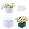 1Pc Round White Paper Gift Packing Boxes with Lid CON-NB0002-49-1