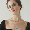 6Pcs 6 Colors Simulated Druzy Resin Oval Pendant Necklaces Set with Alloy Satellite Chains NJEW-AN0001-59-6
