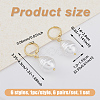 6 Pair 6 Style Natural Pearl Dangle Leverback Earrings EJEW-AN0003-56-2