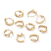 Brass Micro Pave Clear Cubic Zirconia Huggie Hoop Earrings EJEW-H109-07G-2