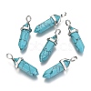 Dyed Synthetic Turquoise Pointed Pendants G-F295-03A-1