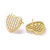 Rack Plating Brass Heart Stud Earring EJEW-H099-12G-2