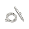 Brass Micro Pave Clear Cubic Zirconia Toggle Clasps KK-G548-26P-2