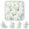 4Styles 8Pcs Flocking Resin Cute Puppy Pendants RESI-YW0003-43B-1