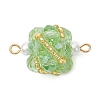Glass Beaded Round Sphere Links PALLOY-MZ00874-02-1