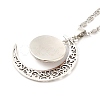 Glass Religion Fairy with Crescent Moon Pendant Necklace NJEW-P270-01D-3