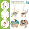 2Pcs 2 Colors Cute Elephant Enamel Rhinestones Pendant Keychain KEYC-WR0001-39-3