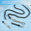 1Pc Black PU Leather Alloy Purse Chains FIND-HS0001-91G-4