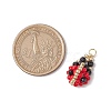 Glass Seed Beads Ladybird Pendants PALLOY-MZ00453-2