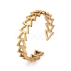 Triangle 304 Stainless Steel Open Cuff Ring for Women RJEW-M049-01G-04-2