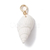 Natural Trumpet Shell Pendants PALLOY-JF02682-01-3