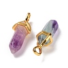 Natural Colorful Fluorite Pointed Pendants G-K329-68G-3