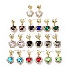 Heart Light Gold Brass Micro Pave Cubic Zirconia Stud Earrings EJEW-Q800-50KCG-1