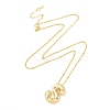 Brass Micro Pave Clear Cubic Zirconia Pendant Necklaces NJEW-Z038-01G-S-1