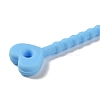 Heart Shape Silicone Cable Zip Ties AJEW-C034-02C-2
