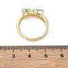 Adjustable Bowknot Shape Brass & Light Blue Cubic Zirconia Finger Rings CU-CBA7E55-07G-5