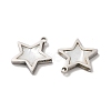 Hand Polished 304 Stainless Steel Star Charms STAS-A080-11P-3
