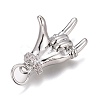 Brass Micro Pave Clear Cubic Zirconia Pendants ZIRC-O035-12P-3