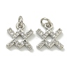 Rack Plating Brass Micro Pave Cubic Zirconia Pendants KK-K386-02F-P-1