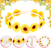2Pcs 2 Styles Cloth Flower Hippie Headband Floral Crown OHAR-CP0001-18B-6