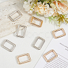 8Pcs 2 Colors Zinc Alloy Rectangle Buckle Ring PURS-SP0001-04-3