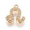 Golden Plated Brass Micro Pave Cubic Zirconia Charms ZIRC-L075-51L-1