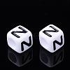 Acrylic Horizontal Hole Letter Beads PL37C9129-N-2