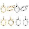 8Pcs 2 Colors Brass Spring Gate Rings KK-BC0015-06-1