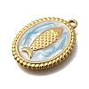 304 Stainless Steel Enamel Pendants STAS-Z163-21G-05-2