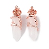 Natural Quartz Crystal Pointed Pendants G-L524-13RG-03-1