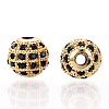 Rack Plating Brass Cubic Zirconia Beads ZIRC-S001-8mm-B02-2