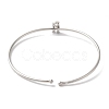 Rack Plating Brass Micro Pave Clear Cubic Zirconia Letter Open Cuff Bangles BJEW-A018-01P-R-3