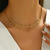 201 Stainless Steel Geometric Double-layer Collarbone Necklaces FY0428-4