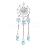 3Pcs 3 Styles Alloy Woven Net with Teardrop Big Pendants PALLOY-JF04660-3