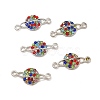Alloy Connector Charms with Colorful Rhinestone FIND-H039-73P-2