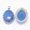 Natural Blue Agate Pendants G-D851-14-2