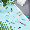 48Pcs 8 Styles Natural & Synthetic Chip Gemstone Beaded Connector Charms PALLOY-GO00058-4