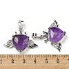 Natural Amethyst with Clear Cubic Zirconia Pendants G-G133-02P-22-3