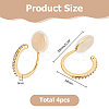 2 Pairs Brass Clip-on Earrings EJEW-HS0001-20G-2
