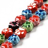 Handmade Printed Porcelain Beads PORC-F005-02-4
