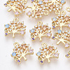 Brass Cubic Zirconia Charms X-KK-Q761-27G-NF-1