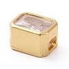 Eco-friendly Brass Micro Pave Clear Cubic Zirconia Beads KK-D079-25G-3