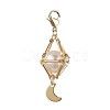 Brass Shell Pearl Pendant Decorations HJEW-JM01816-02-1