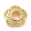 Rack Plating Brass Micro Pave Cubic Zirconia Bead Caps KK-M248-11G-1
