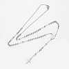 Non-Tarnish 304 Stainless Steel Rosary Bead Necklaces NJEW-I205-14P-1